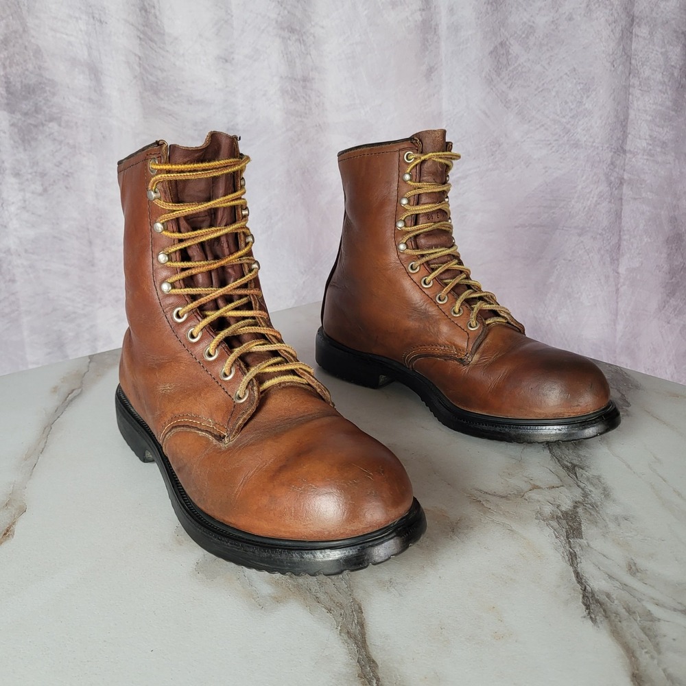 Vintage Red Wing Super Sole Size 8.5 E Men's Steel Toe Brown Work Boots